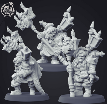 3D Printed Cast n Play - Dwarf Warlock Set 28mm 32mm D&D (Online Only)