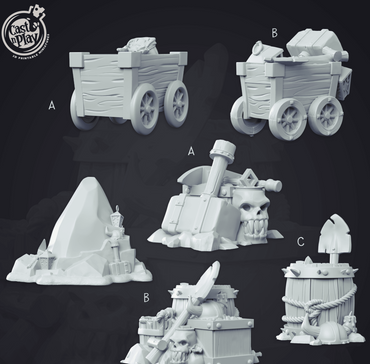 3D Printed Cast n Play - Dwarven Mine Props 28mm 32mm D&D (Online Only)