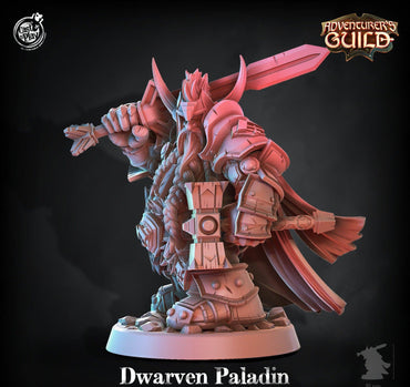 3D Printed Cast n Play Dwarven Paladin Adventurer's Guild 28mm 32mm D&D (Online Only)