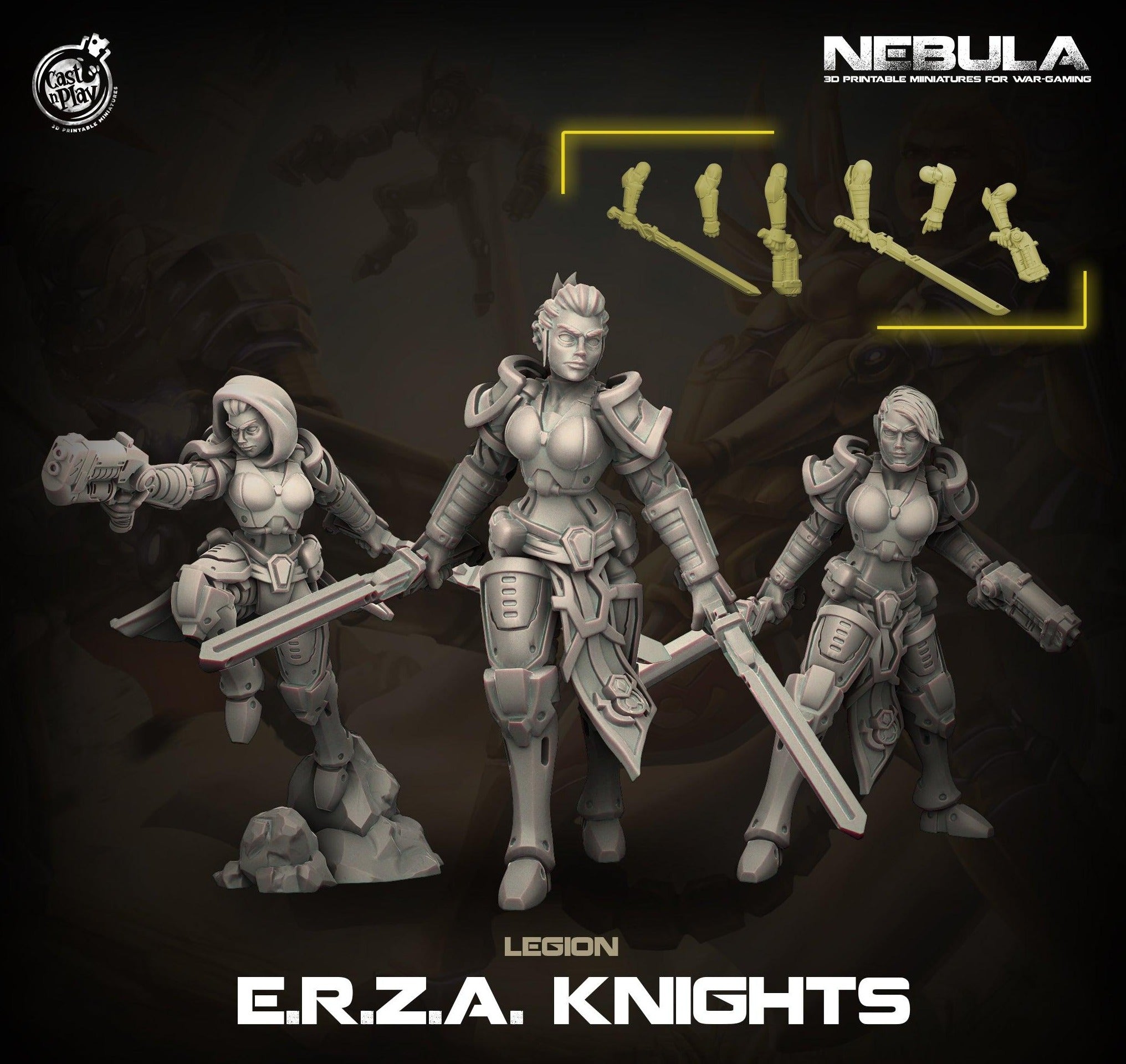 3D Printed Cast n Play ERZA Knights Nebula Origins 28mm 32mm D&D (Online Only)