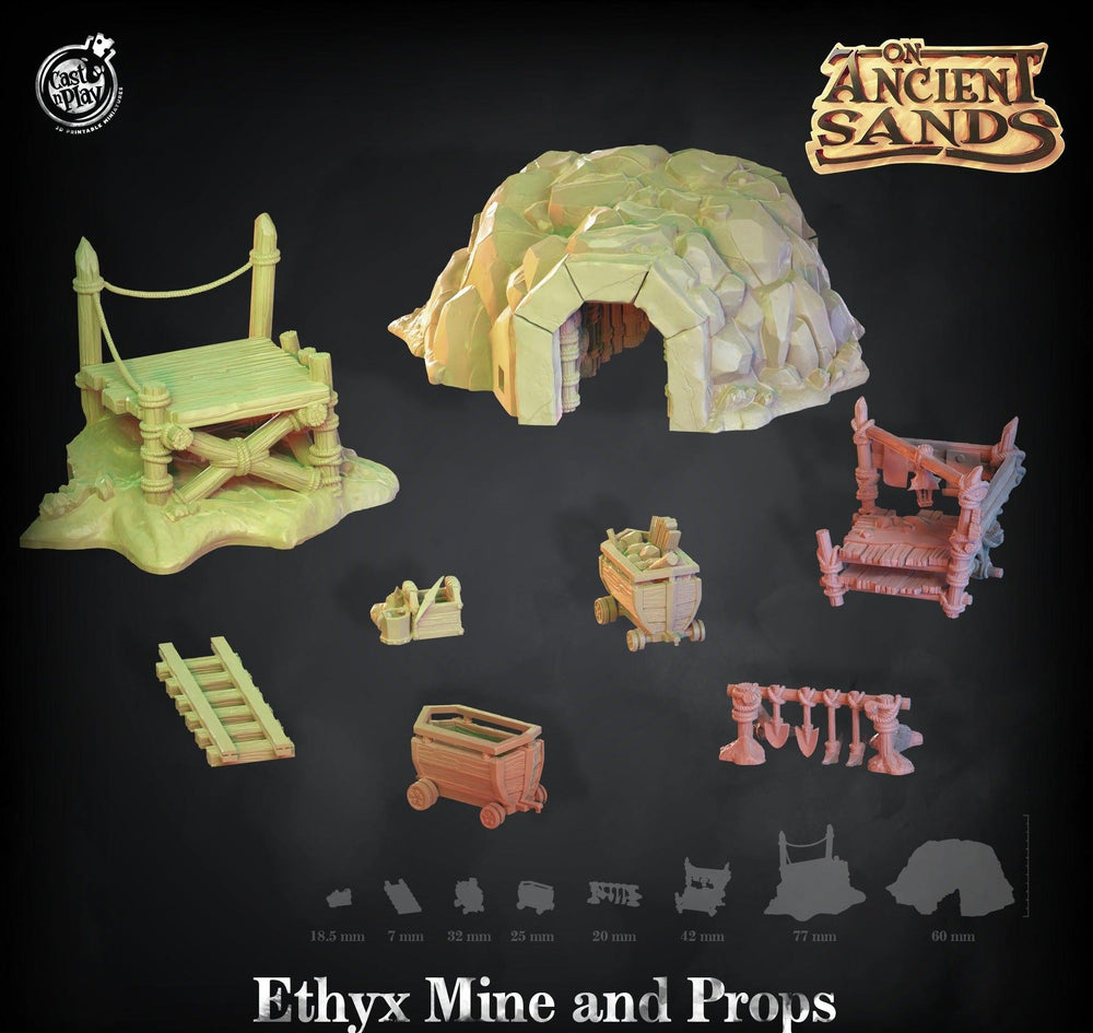 3D Printed Cast n Play Ethyx Mine and Props 28mm 32mm D&D (Online Only)