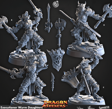 3D Printed Cast n Play Execturioner Wyrm Daughters Dragon Seekers 28 32mm D&D (Online Only)
