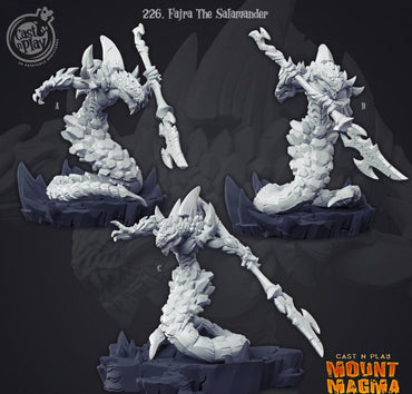 3D Printed Cast n Play Fajra The Salamander 28mm 32mm D&D (Online Only)