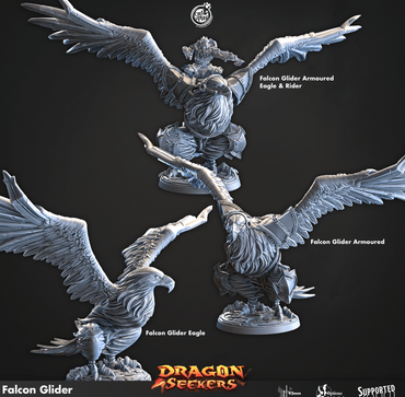 3D Printed Cast n Play Falcon Glider Dragon Seekers 28mm 32mm D&D (Online Only)
