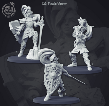 3D Printed Cast n Play Female Warriors 28mm 32mm D&D (Online Only)