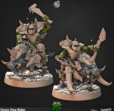 3D Printed Cast n Play Ferox Hog Rider Iron Skull Orcs 28mm 32mm D&D (Online Only)