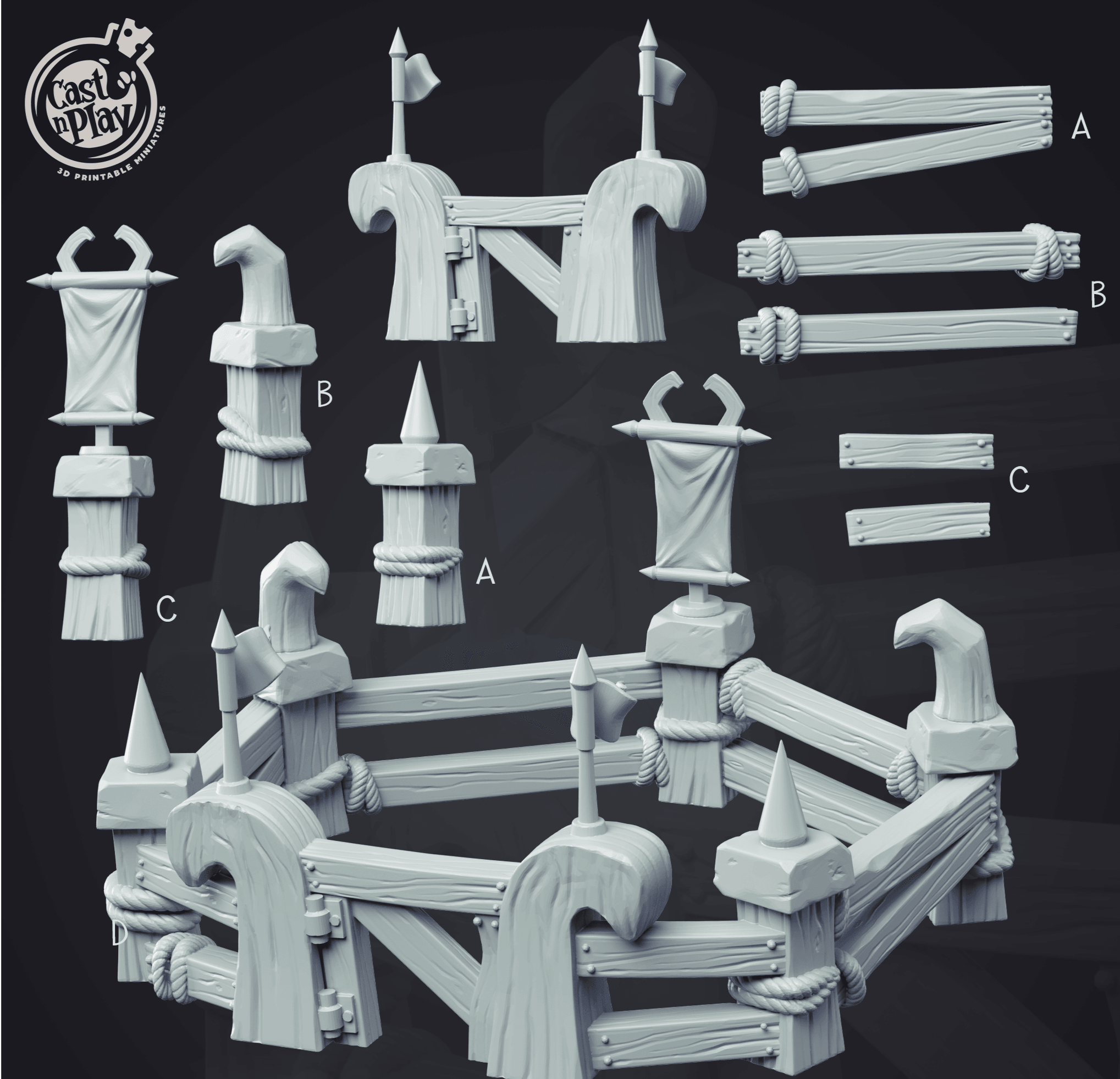 3D Printed Cast n Play - Fighting Pit 28mm 32mm D&D (Online Only)