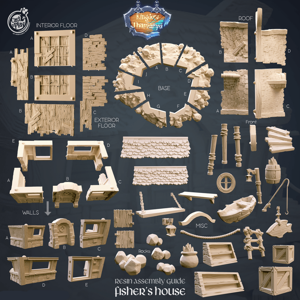 3D Printed Cast n Play Fisher's House Kingdom Of Thamarya 28mm 32mm D&D (Online Only)