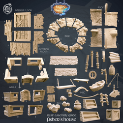 3D Printed Cast n Play Fisher's House Kingdom Of Thamarya 28mm 32mm D&D (Online Only)