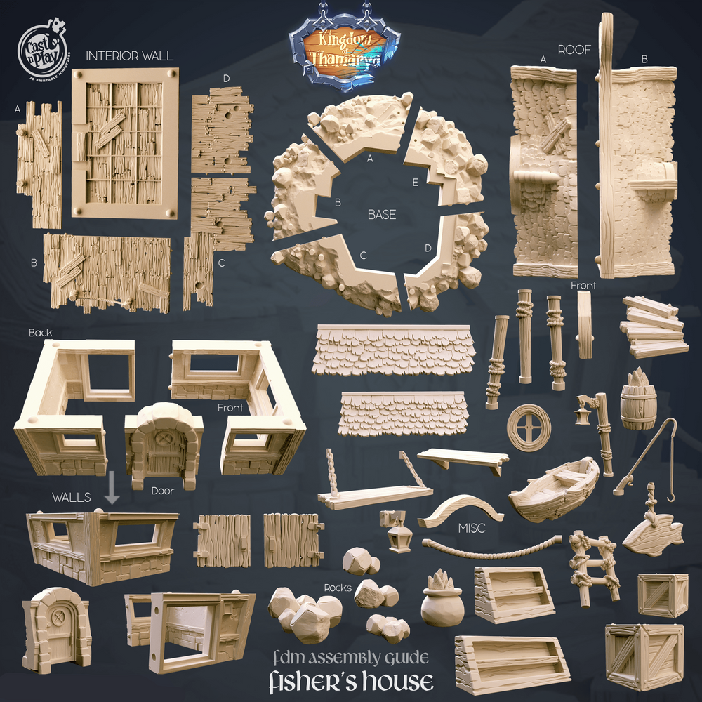 3D Printed Cast n Play Fisher's House Kingdom Of Thamarya 28mm 32mm D&D (Online Only)