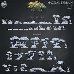 3D Printed Cast n Play Flowers Bamboo and Ponds Oriental Terrain Set Terrain Essentials Nature 28mm 32mm D&D (Online Only)