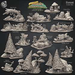 3D Printed Cast n Play Forest Core Set Forest Terrain Set Terrain Essentials Nature 28mm 32mm D&D (Online Only)