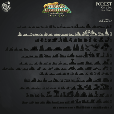 3D Printed Cast n Play Forest Core Set Forest Terrain Set Terrain Essentials Nature 28mm 32mm D&D (Online Only)
