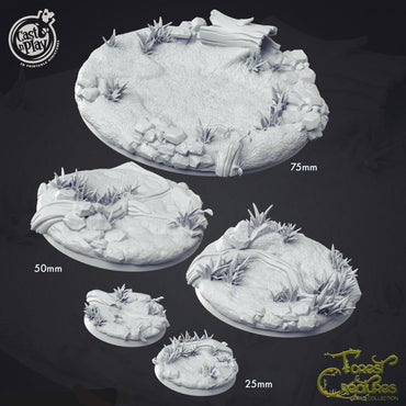 3D Printed Cast n Play Forest Creature Bases 28mm 32mm D&D (Online Only)