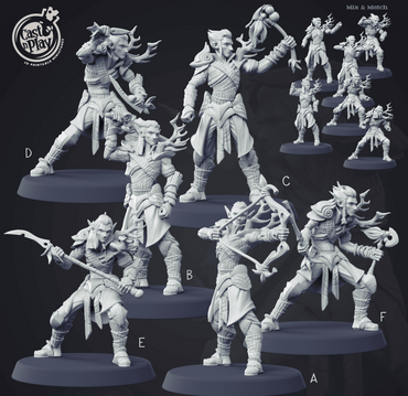 3D Printed Cast n Play Forest Elves Set 28mm 32mm D&D (Online Only)