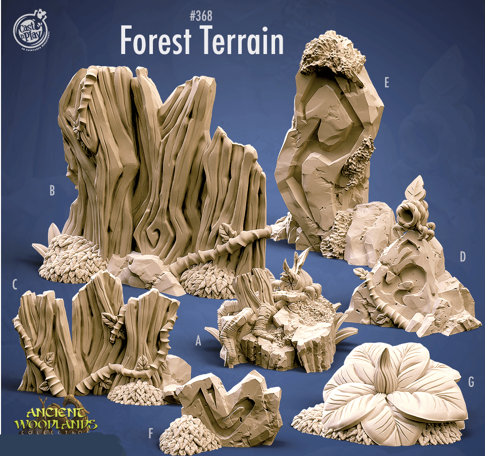 3D Printed Cast n Play Forest Terrain 28mm 32mm D&D (Online Only)