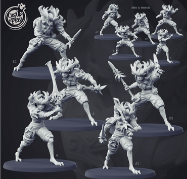 3D Printed Cast n Play Forest Warrior Set 28mm 32mm D&D (Online Only)