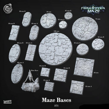3D Printed Cast n Play Forgotten Maze Bases Set 28mm 32mm D&D (Online Only)