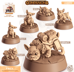 3D Printed Cast n Play Fren - French Bulldog Companions 28mm 32mm D&D (Online Only)