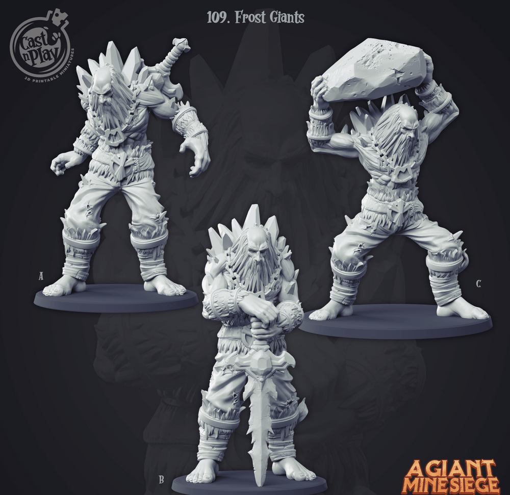 3D Printed Cast n Play Frost Giants Set A Giant Mine Siege 28mm 32mm D&D (Online Only)