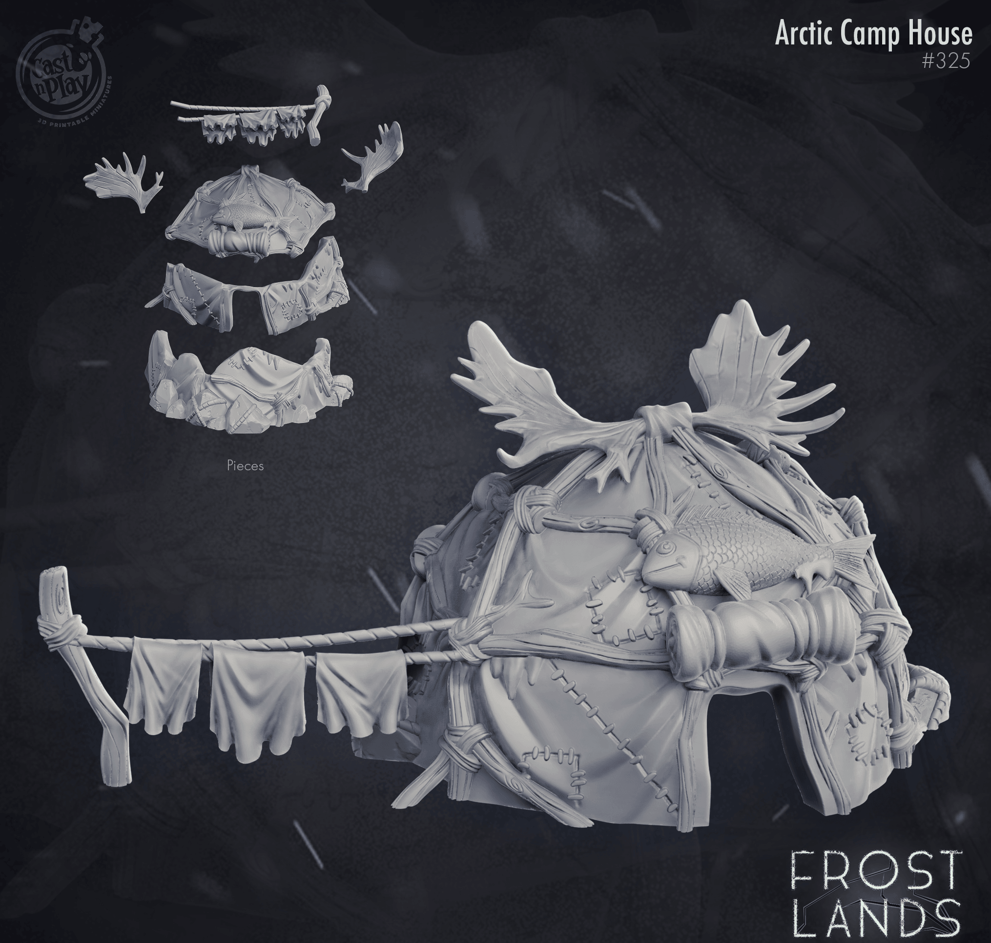3D Printed Cast n Play Frostlands - Arctic Camp House 28mm 32mm D&D (Online Only)