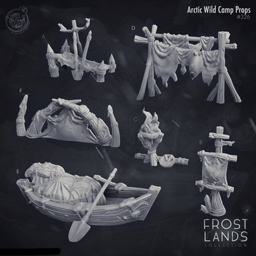 3D Printed Cast n Play Frostlands  Arctic Wild Camp Props 28mm 32mm D&D (Online Only)