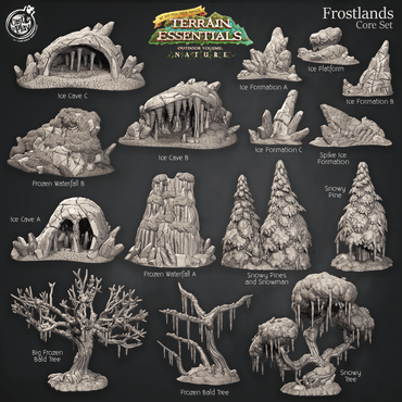 3D Printed Cast n Play Frostlands Core Set Frostlands Terrain Set Terrain Essentials Nature 28mm 32mm D&D (Online Only)