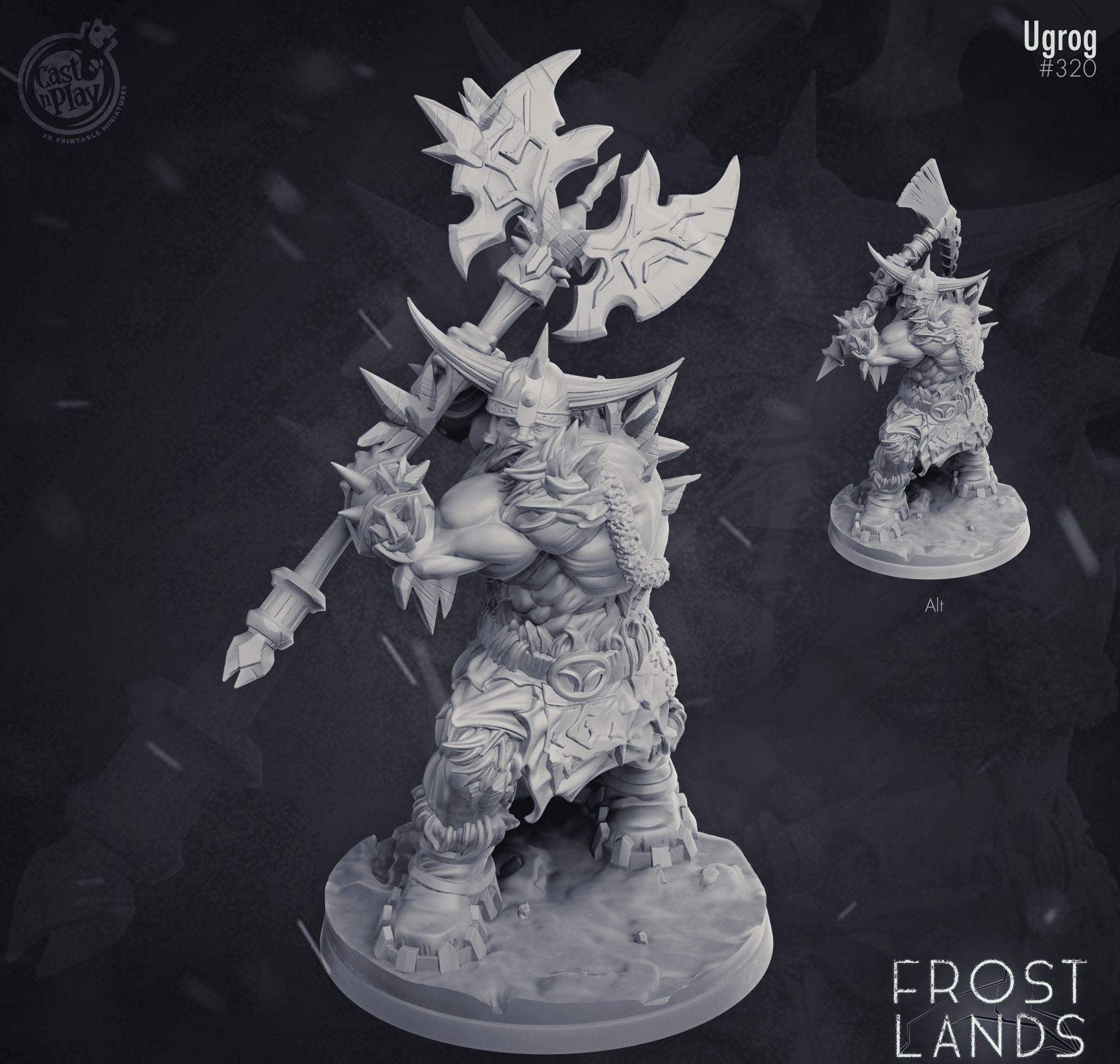 3D Printed Cast n Play Frostlands - Ugrog Frost Giant 28mm 32mm D&D (Online Only)