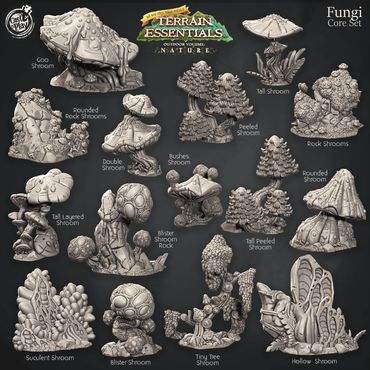 3D Printed Cast n Play Fungi Core Set Fungi Terrain Set Terrain Essentials Nature 28mm 32mm D&D (Online Only)