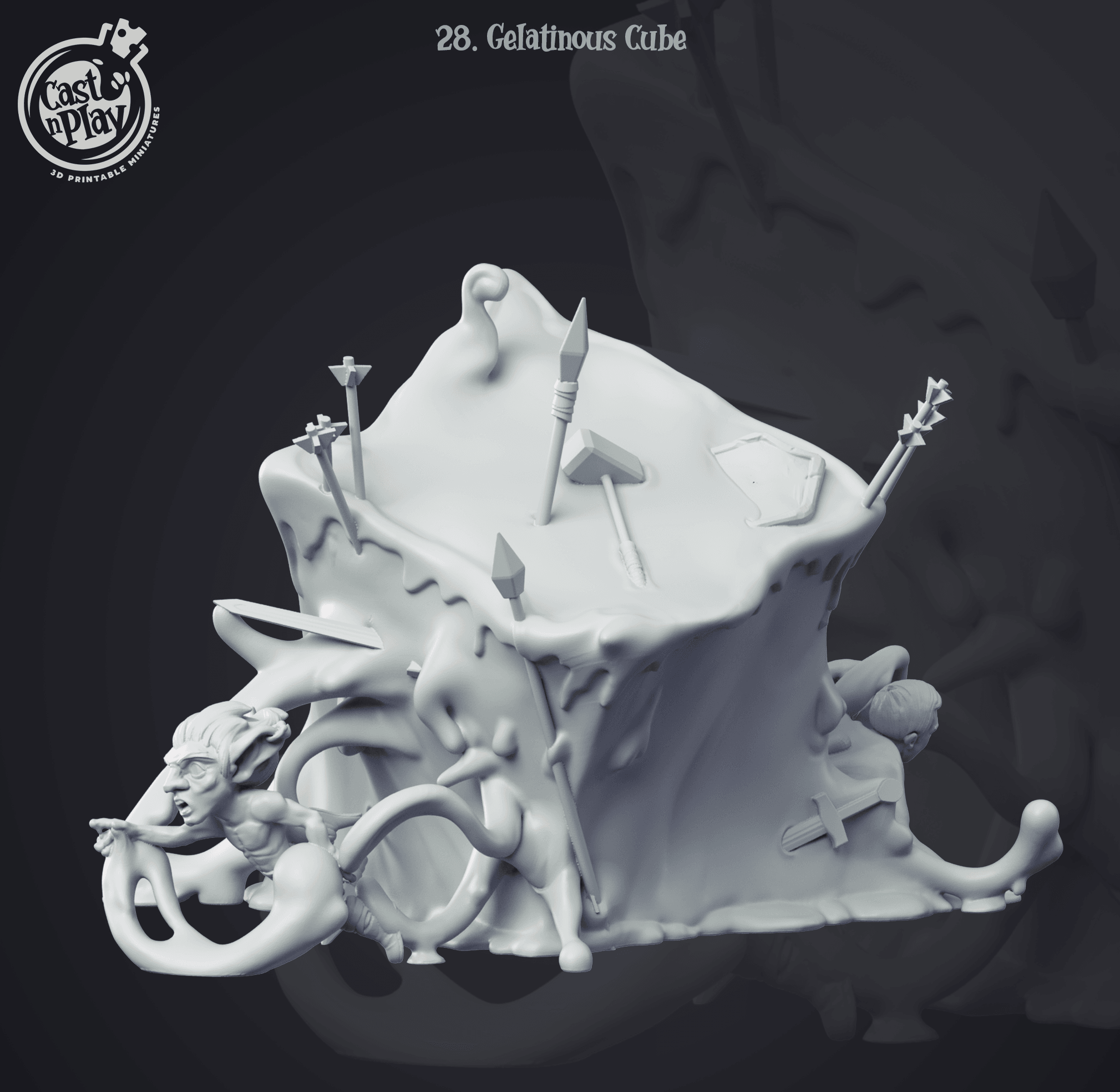 3D Printed Cast n Play Gelatinous Cube 28mm 32mm D&D (Online Only)