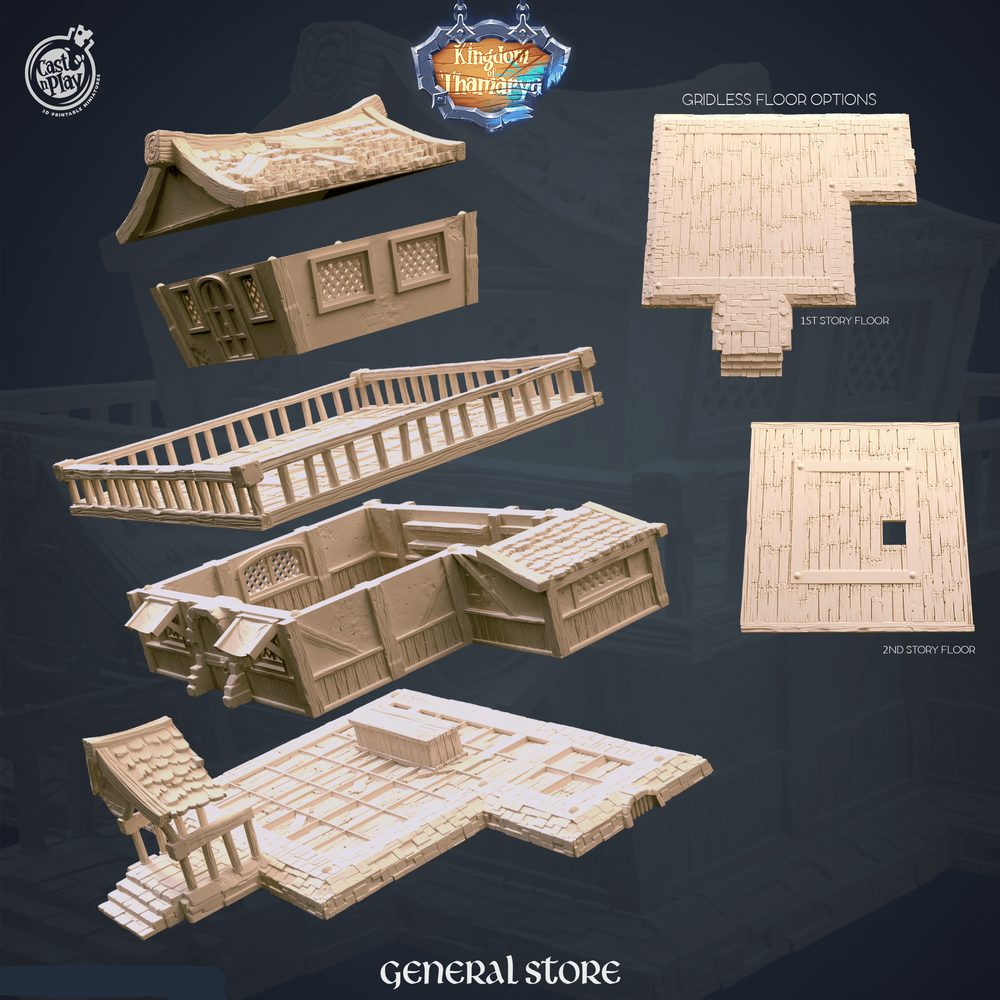 3D Printed Cast n Play General Store Kingdom Of Thamarya 28mm 32mm D&D (Online Only)