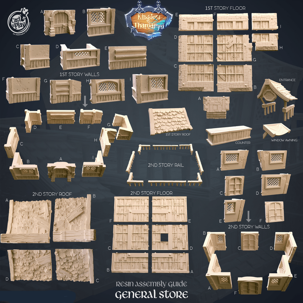 3D Printed Cast n Play General Store Kingdom Of Thamarya 28mm 32mm D&D (Online Only)