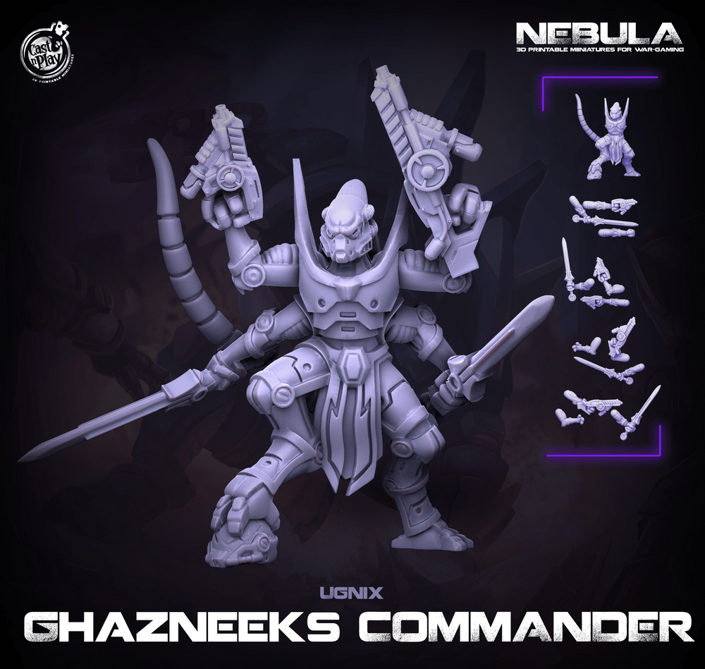 3D Printed Cast n Play Ghazneeks Commander Nebula Origins 28mm 32mm D&D (Online Only)