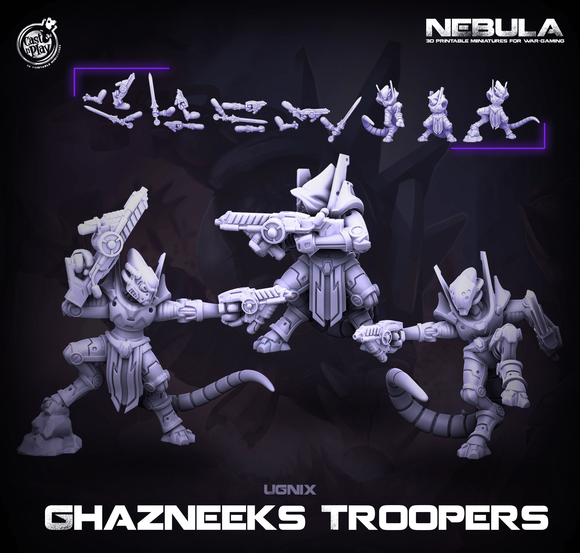 3D Printed Cast n Play Ghazneeks Troopers Nebula Origins 28mm 32mm D&D (Online Only)