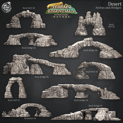 3D Printed Cast n Play Giant Bridges and Arches Desert Terrain Set Terrain Essentials Nature 28mm 32mm D&D (Online Only)