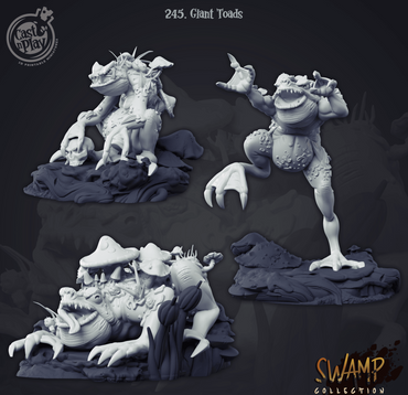 3D Printed Cast n Play Giant Toads Set - Swamp Collection - 28mm 32mm D&D (Online Only)