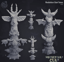 3D Printed Cast n Play Giant Totems Woodenhorn Clan 28mm 32mm D&D (Online Only)