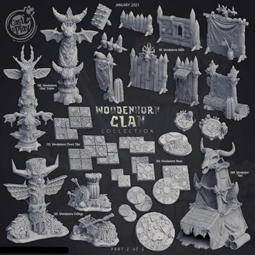 3D Printed Cast n Play Giant Totems Woodenhorn Clan 28mm 32mm D&D (Online Only)