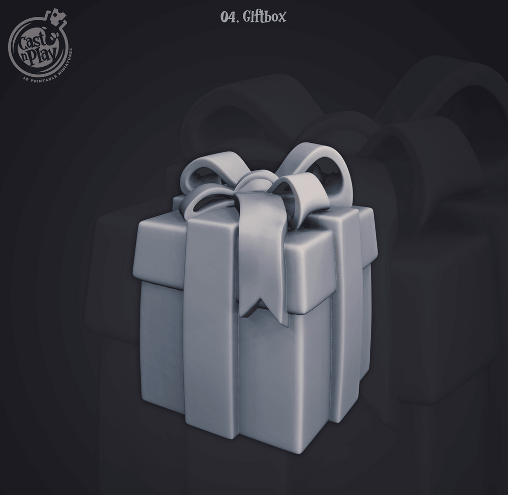 3D Printed Cast n Play Giftbox Present 28mm 32mm D&D (Online Only)
