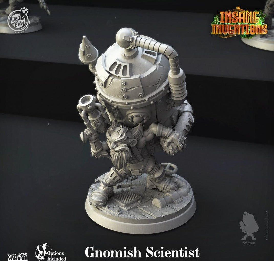 3D Printed Cast n Play Gnomish Scientist Insane Inventions 28mm 32mm D&D (Online Only)