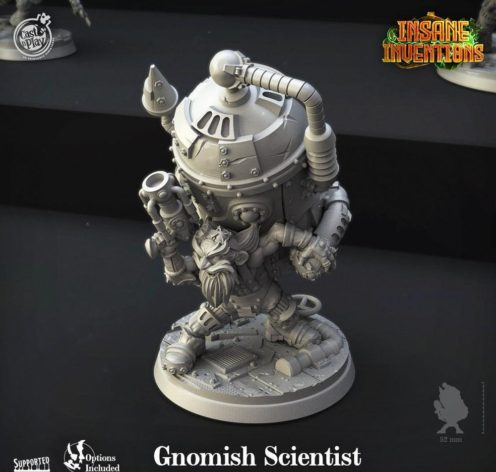 3D Printed Cast n Play Gnomish Scientist Insane Inventions 28mm 32mm D&D (Online Only)