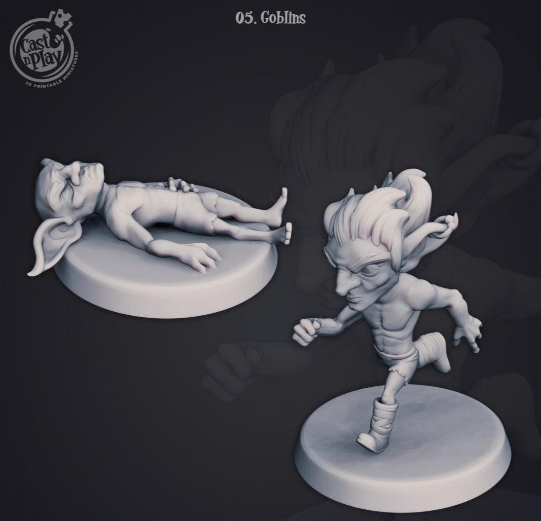 3D Printed Cast n Play - Goblins 28mm 32mm D&D (Online Only)
