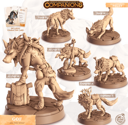 3D Printed Cast n Play Gof - The Wolf Companions 28mm 32mm D&D (Online Only)