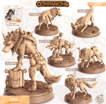 3D Printed Cast n Play Gof - The Wolf Companions 28mm 32mm D&D (Online Only)