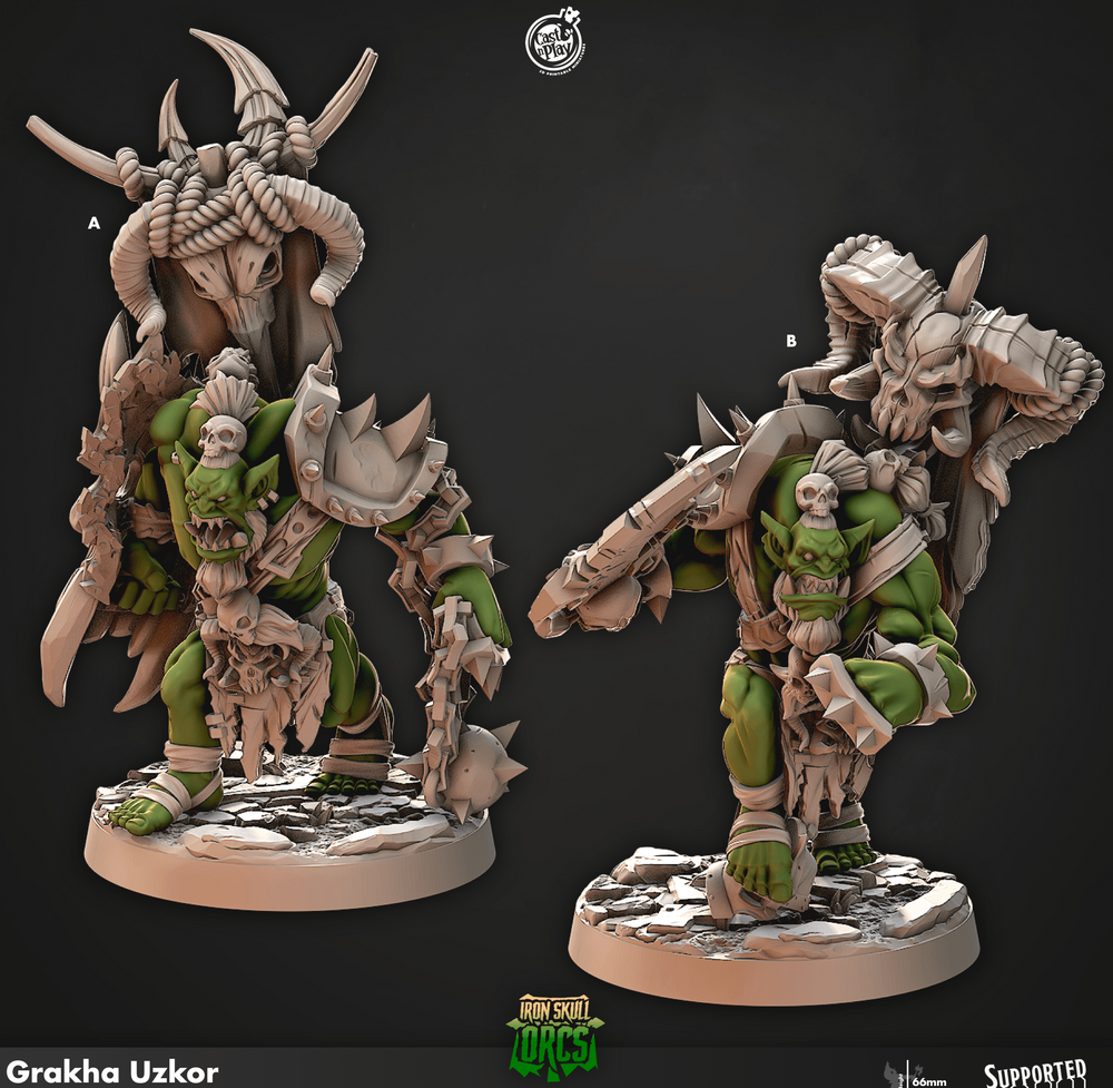 3D Printed Cast n Play Grakha Uzkor Iron Skull Orcs 28mm 32mm D&D (Online Only)