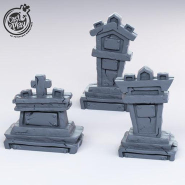 3D Printed Cast n Play Gravestones 28mm 32mm D&D (Online Only)
