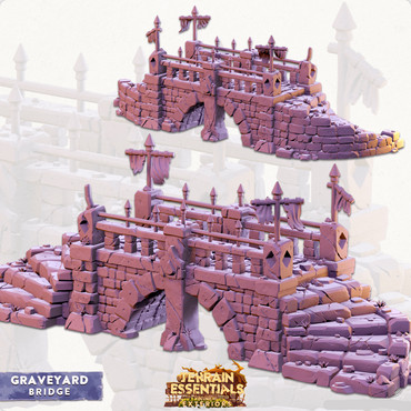 3D Printed Cast n Play Graveyard - Graveyard Bridge Set 28mm 32mm D&D (Online Only)