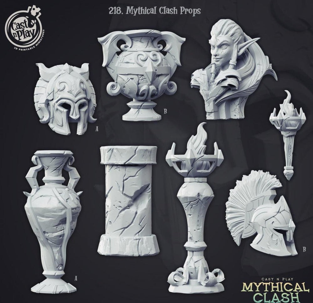 3D Printed Cast n Play  Greek Temple Props  28mm 32mm D&D (Online Only)