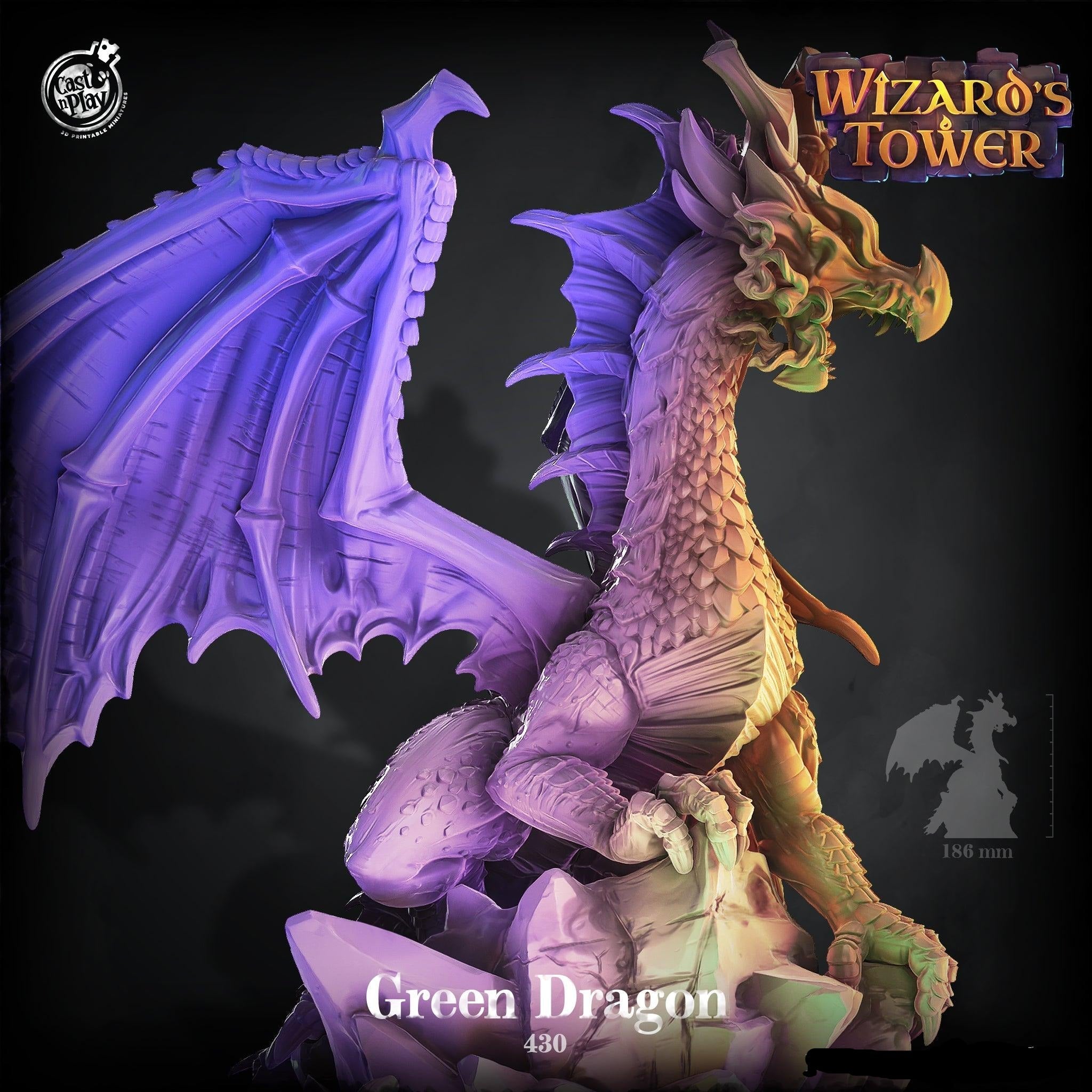 3D Printed Cast n Play Green Dragon Wizard's Tower 28 32mm D&D (Online Only)