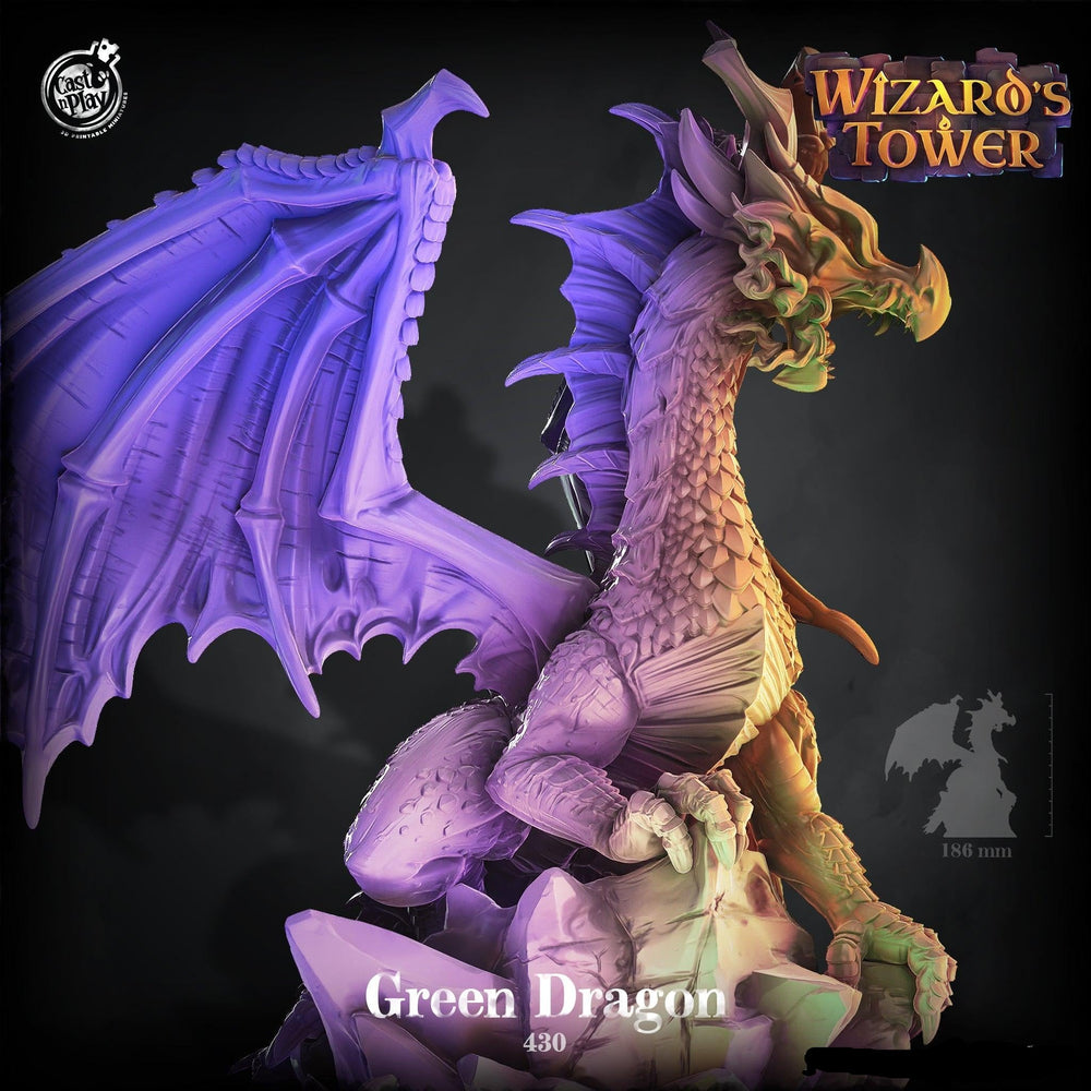 3D Printed Cast n Play Green Dragon Wizard's Tower 28 32mm D&D (Online Only)